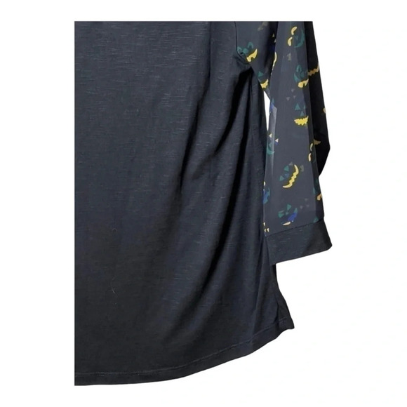 0417W. MODCLOTH 3/4 SHEER SLEEVE HALLOWEEN TOP SIZE‎ MEDIUM BLACK/ORANGE/YELLOW - Picture 12 of 12